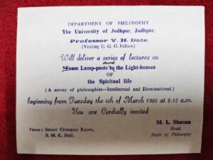 lecture-invite Dr. V. H. Date