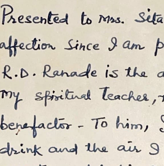 Letter by Dr Date to Mrs. Sitabai Ranade